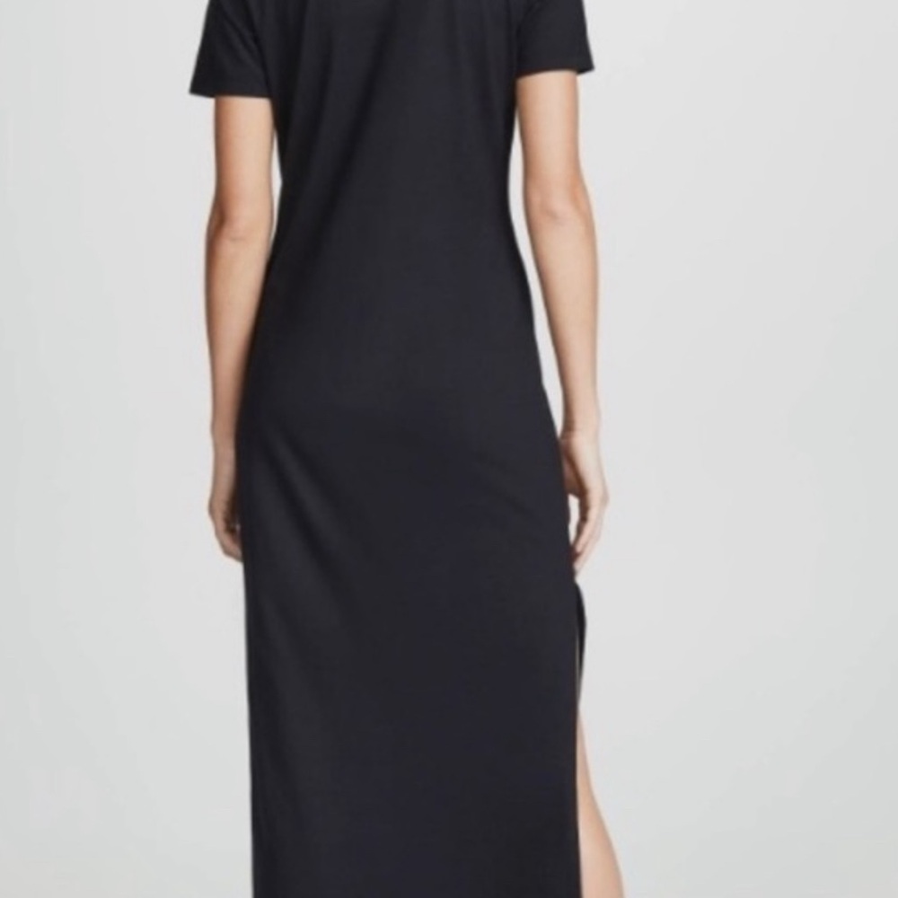 AG Adriano Goldschmied black cotton maxi dress w/ side leg split - size small - Picture 4 of 5